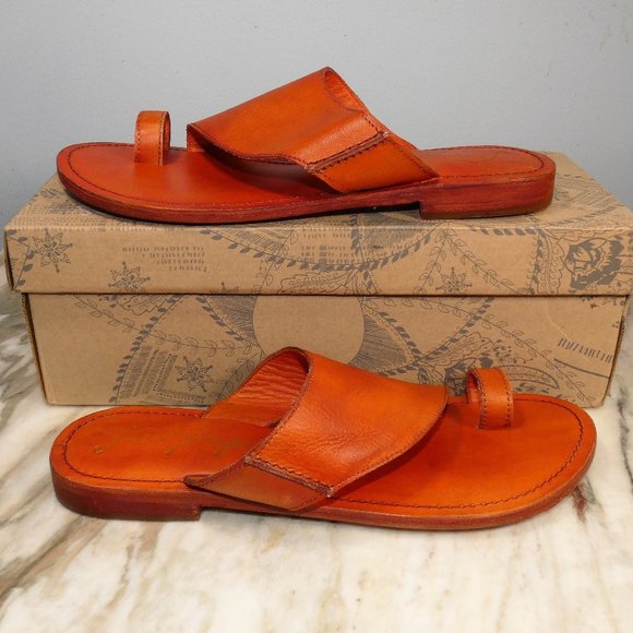 Free People Sant Antoni Slide Toe Ring Sandal Coral 38 (US Women's 8) NiB - Picture 2 of 13